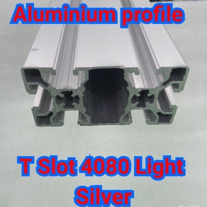 Murah Aluminium Profile T Slot 4080 Light Silver Panjang 400 Cm