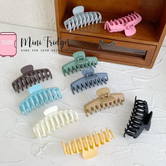[MINIFRIDGE] Jepit Rambut Model Kotak Bolong Warna Matte 8cm 10cm 11cm Hair Clip Square Hair Claw Do