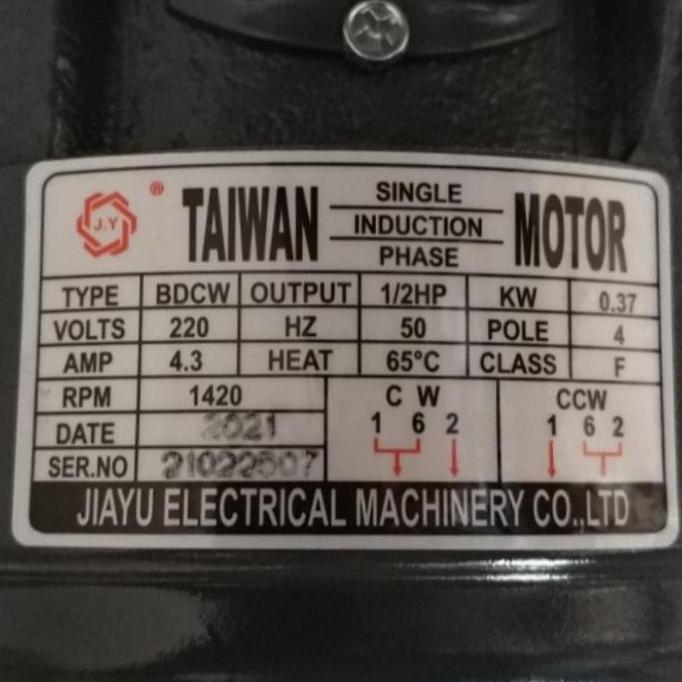 1/2 HP 1 Phase Dinamo/Elektro Motor Taiwan gulungan tembaga