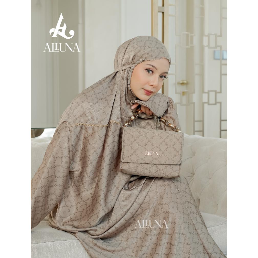 KHONJIELABS ALLUNA - MUKENA DEWASA TERUSAN SANTORINI SILK KAYZA SERIES TRAVELING TERLARIS