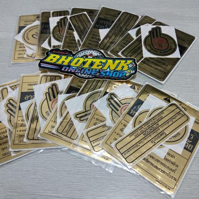 Stiker Warning Yamaha Gold