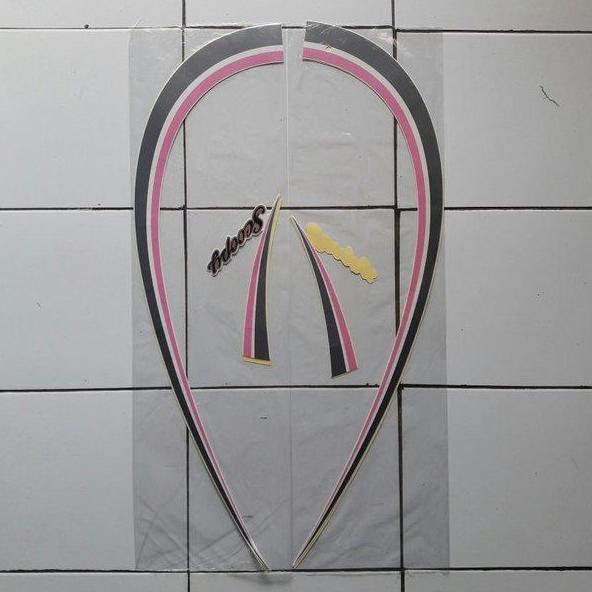 stiker striping motor scoopy karbu 2012 putih-pink