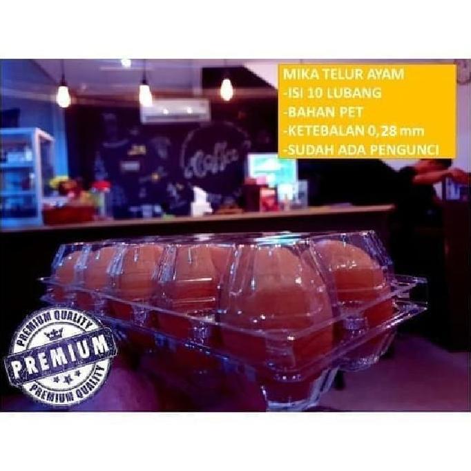Egg Tray Mika Telur isi 10 lubang sudah ada pengunci