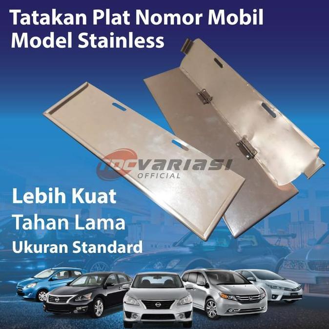 PROMO DISKON - Tatakan Dudukan Plat Nomor Mobil Stainless Honda Jazz HRV CRV Turbo WRV Odyssey Accor