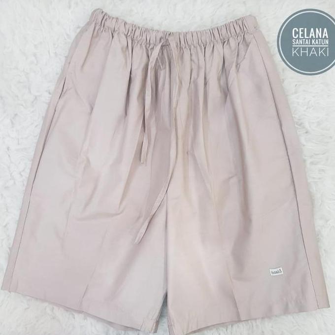 celana pendek selutut katun wanita celana santai selutut jumbo wanita