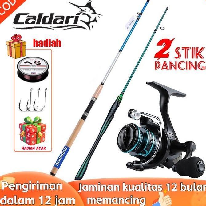 Paket Pancing Lengkap Caldari Terbaik, 2 Stik Pancing Kualitas Premium, Sesuai Semua Perairan (Laut,