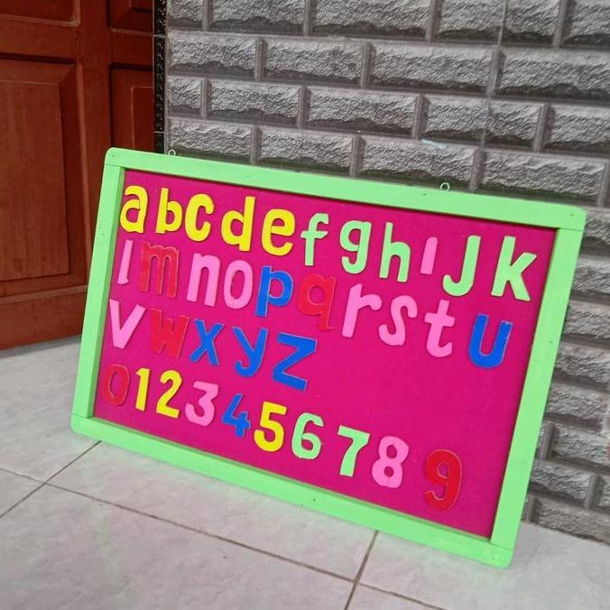 MAINAN EDUKASI ANAK. PAPAN FLANEL/PAPAN FLANEL DINDING/PAPAN FLANEL TEMPEL HURUF