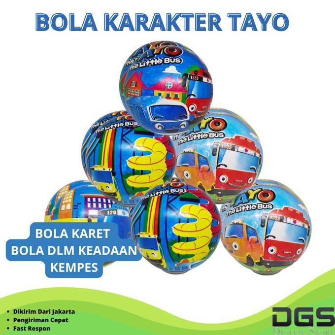 Mainan Bola Karet / Bola Karet Karakter Tayo DGS