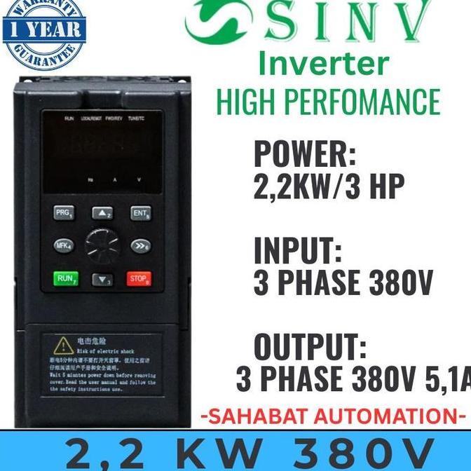 Inverter 2,2KW 2,2 KW 380V 3Phase Inverter Motor 3HP 3 HP 3 Phase 380V Invt VFD Inverter Dinamo 2.2K