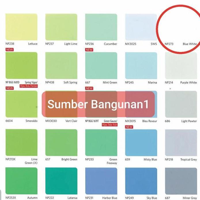 Cat Tembok Putih kebiruan Vinilex Pro blue white plafon triplek nippon