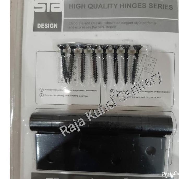 Engsel Pintu 4" inch Hitam/Engsel Pintu Starck Hitam Stainless SUS 304