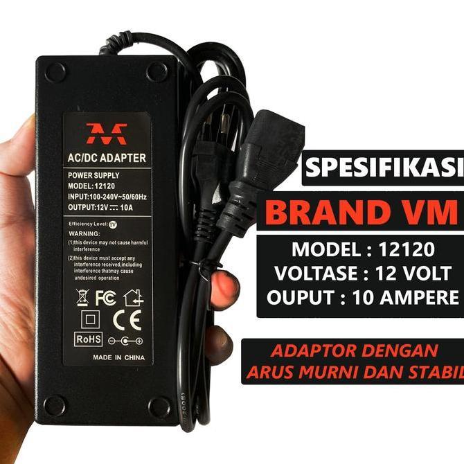 Adaptor DC 12v 10a - Adaptor Murni Arus 12 volt 10 ampere