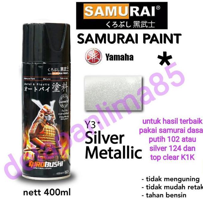 Samurai Paint Y3* Silver Metalik/silver/cat semprot/pylox/pilok/motor