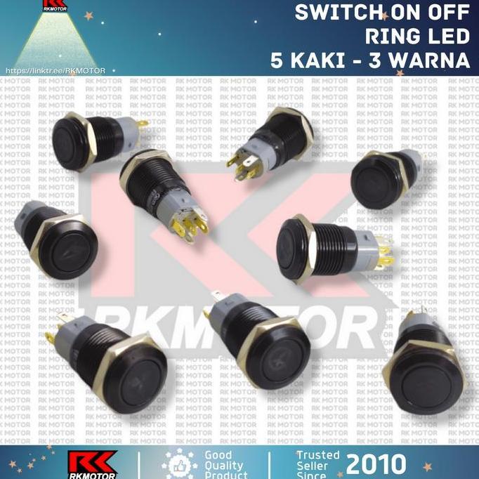Switch On Off Push Button Tombol Saklar Lampu Ring LED Motor Mobil