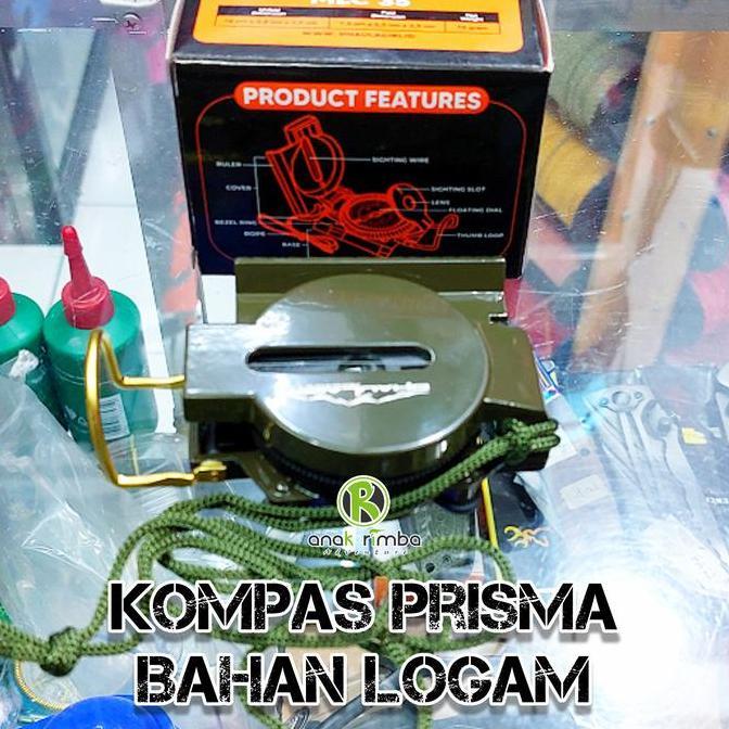 KOMPAS PRISMA BAHAN METAL, free tali gantung