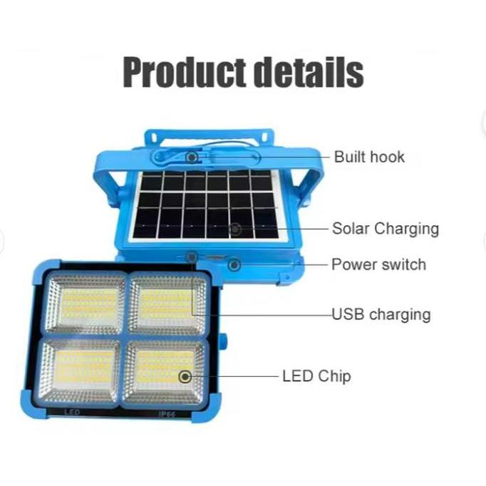 TMS Lampu Tenaga Surya LED Solar Panel 50W 100W Bisa Menjadi Powerbank Cocok Untuk Camping Traveling