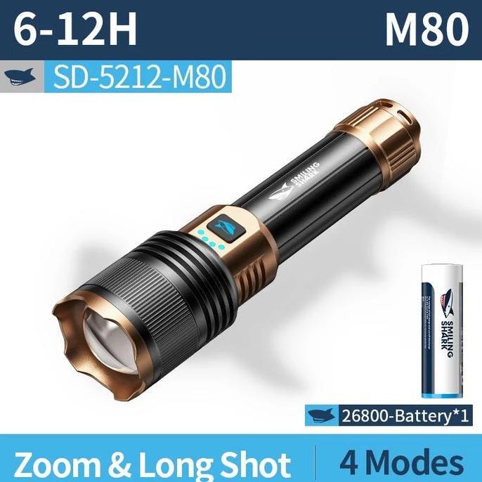 Senter Smiling Shark SD5212 SmilingShark SD 5212 M80 Waterproof Zoom