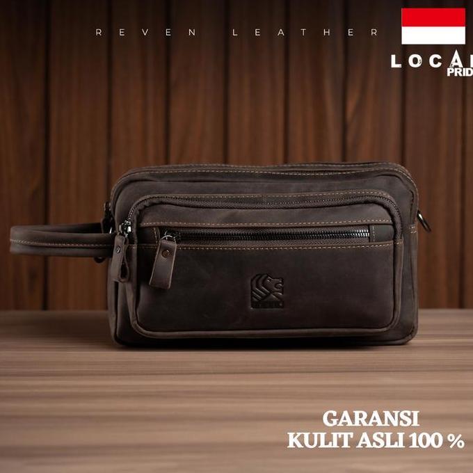Pouch Bag Pria Kulit Men Handbag Golf Clutch Leather Reven Nakula