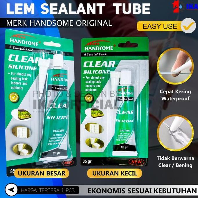 BLOCHEA Lem Kaca Silicone Odol Tube Besar 85 gr gram Handsome Lem Kaca / 35 gram Lem Silicon Sealant