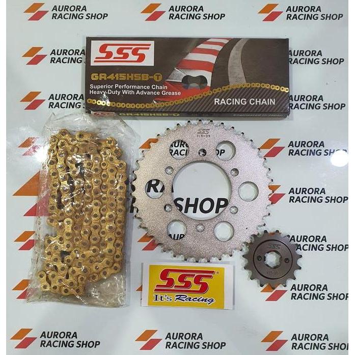 Gear Set SSS 415 Kasaki Ninja 150 R - RR & Rantai SSS 415 Hsbt Gold
