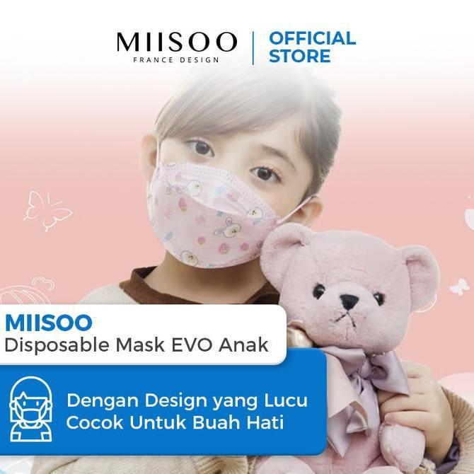 BLOCHEA MIISOO EVO Anak Motif KN95 Masker Kesehatan wajah Kids 4ply BNPB