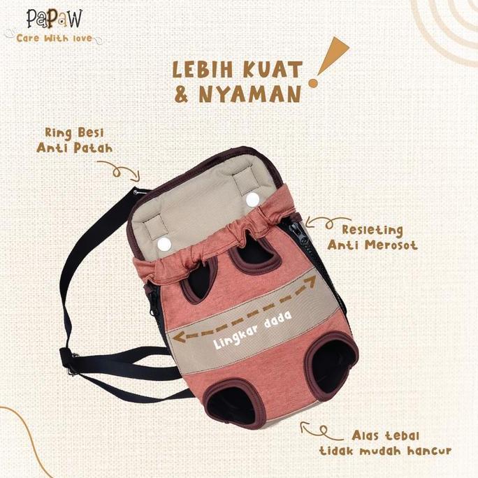 PREMIUM Gendongan Kucing Depan Belakang Tas Gendong Anjing Kitten Lucu Kecil Besar Hewan Jumbo PREMI