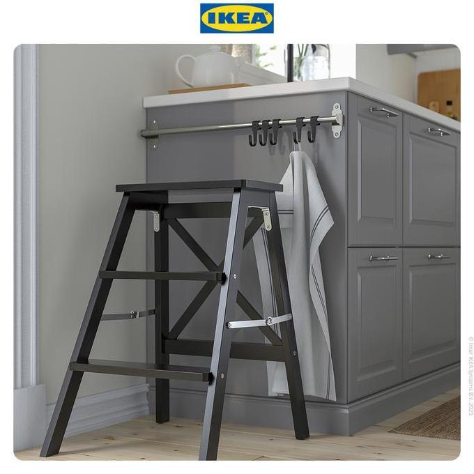 Murah Ikea Bekvam Tangga 3 Tingkat Serbaguna Hitam 63 Cm Kayu
