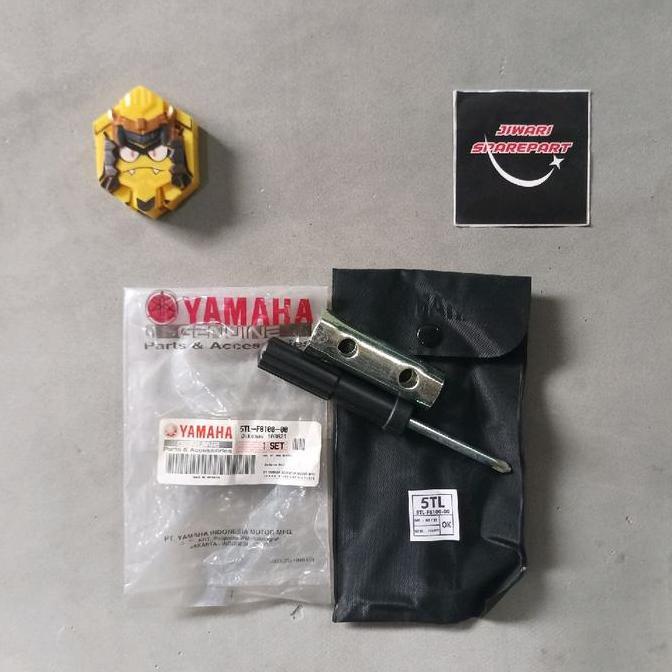 TOOLKIT KUNCI BUSI OBENG PLUS MINUS MIN MIO SPORTY SMILE FINO KARBU F1 ORI YGP 5TL-F8100-00 Accessor