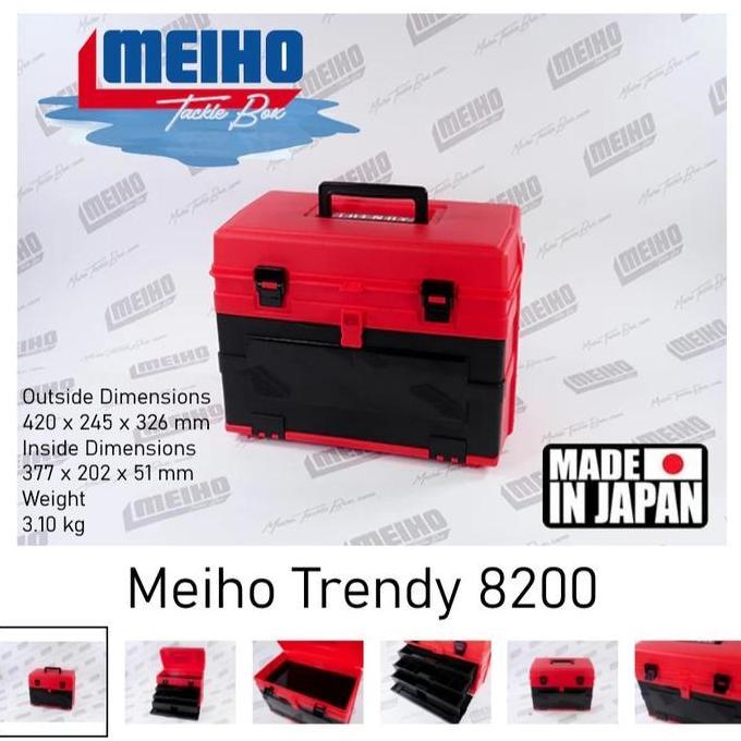 Meiho Trendy 8200 Red Storage Tackle Box Fishing Tamiya RC Tools Container DIN