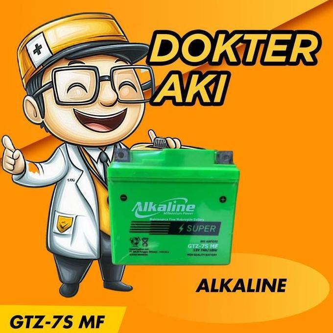 Aki Motor Nmax Pcx Vario 150/160 Aki Kering Bergaransi, Merk : Alkaline Gtz-7S Mf