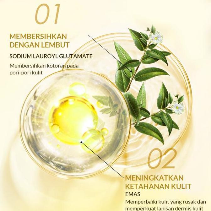 Josei- BpomBioaqua Face Wash 24K Gold Facial Cleanser Pembersih Wajah Facial Wash Mencerahkan Sabun 