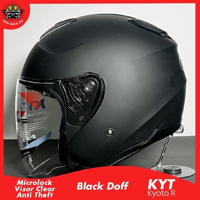 Kyt Helm Kyoto R Solid Anti-Uv Visor Jernih Single Visor Motor Dengan Ventilasi Udara Maksimal Dan S