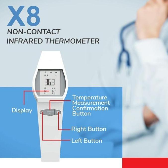 X8 TERMOMETER DIGITAL INFRARED NON CONTACT + BATERAI