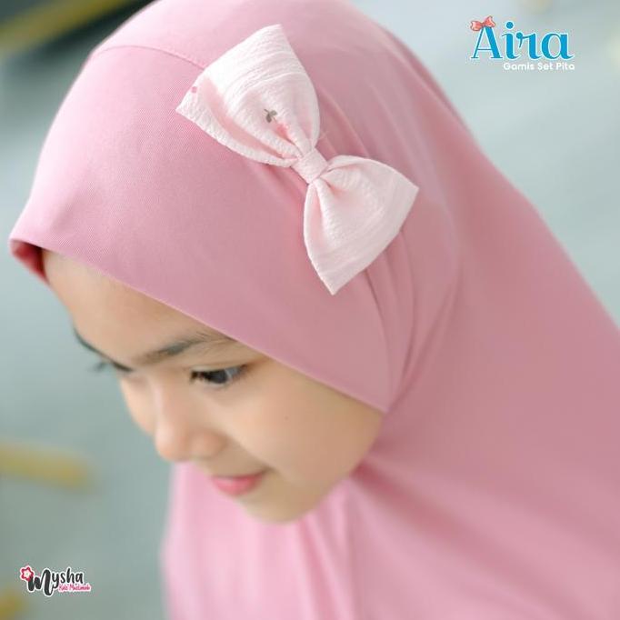 Mysha Kids Muslimah - AIRA Series Gamis Anak Perempuan JIlbab Pita Dress Muslim Anak set Hijab 2-11 