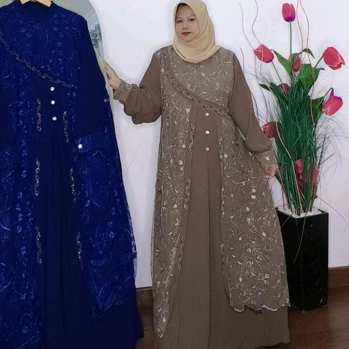 Kumpulan Ld 130 & Ld 140 gamis brukat bahan crinkle EJ