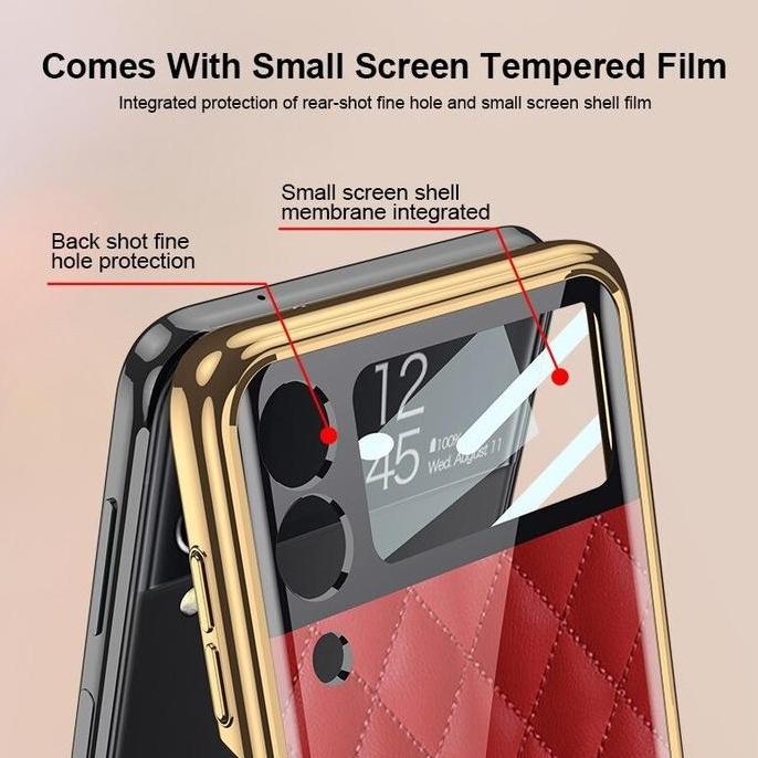 Casing Samsung Galaxy Z Flip 4 / Samsung Z Flip 3 Hardcase GKK ORIGINAL Marble Woven Pattern Glass C
