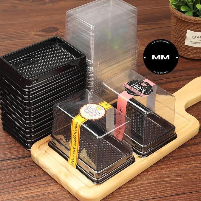 10pcs Tray mika mini Kotak Premium dus box mika slice cake kue potong