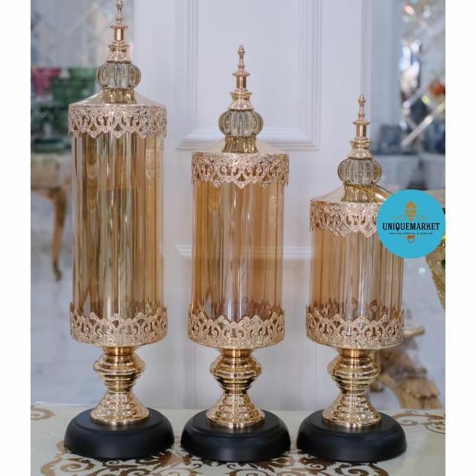 Termurah / Hot Sale Pajangan Toples Kristal Set 3 Model Turki/ Pajangan Toples Turki
