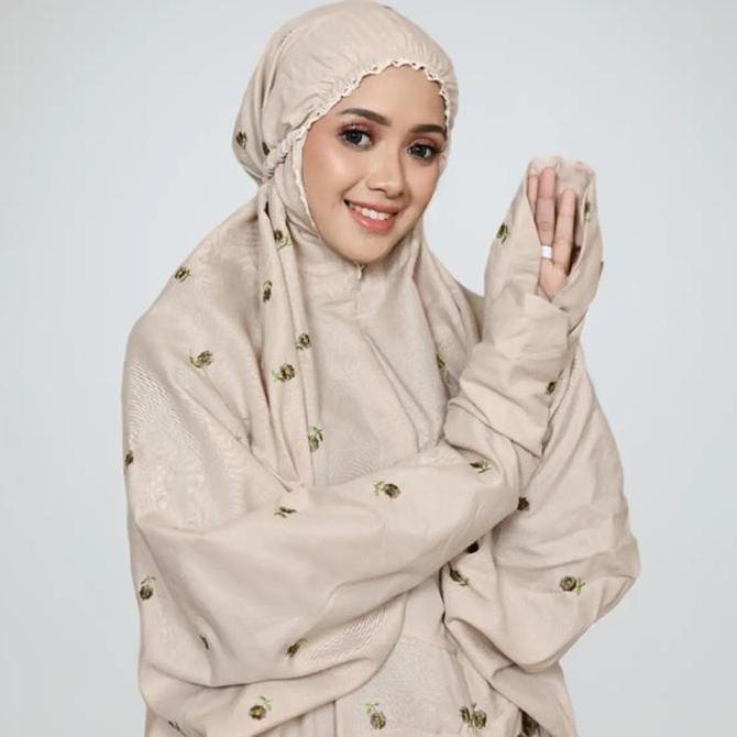 Termurah / Hot Sale Mukena Dewasa Terusan  Muslim  Tabur Seribu Bunga  Kain Katun Bordir Cantik  Ren