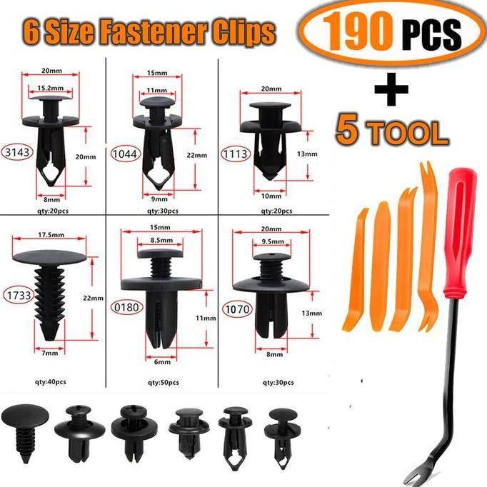 Nutbolt- 190Pcs Baut Rivet Mobil Universal Clip Kancing 190Pcs Baud Riveter Klip Kancing Toyota - Hy