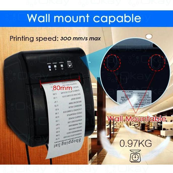 Printer Thermal 80Mm Printer Reciept Pos Ppob Printer Kasir Okay