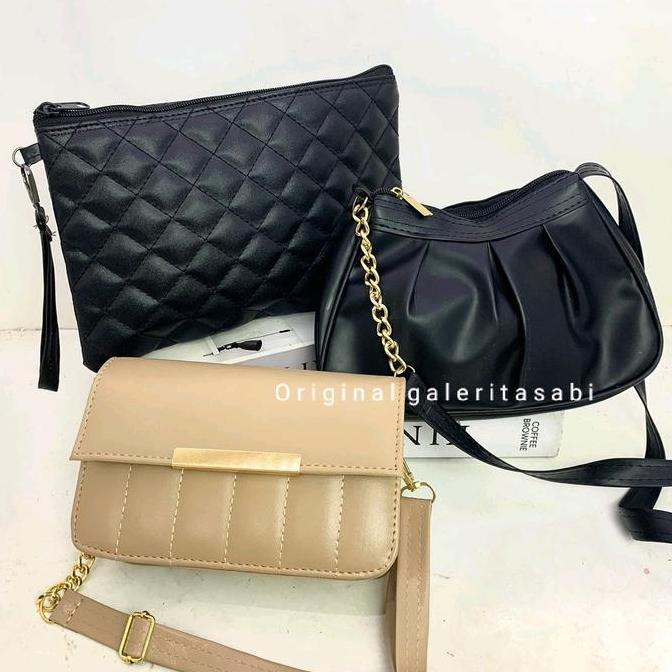 Kasora- Beli Tas Lokal 50Ribu Isi 3 Versi Tas Selempang Viza Wanita