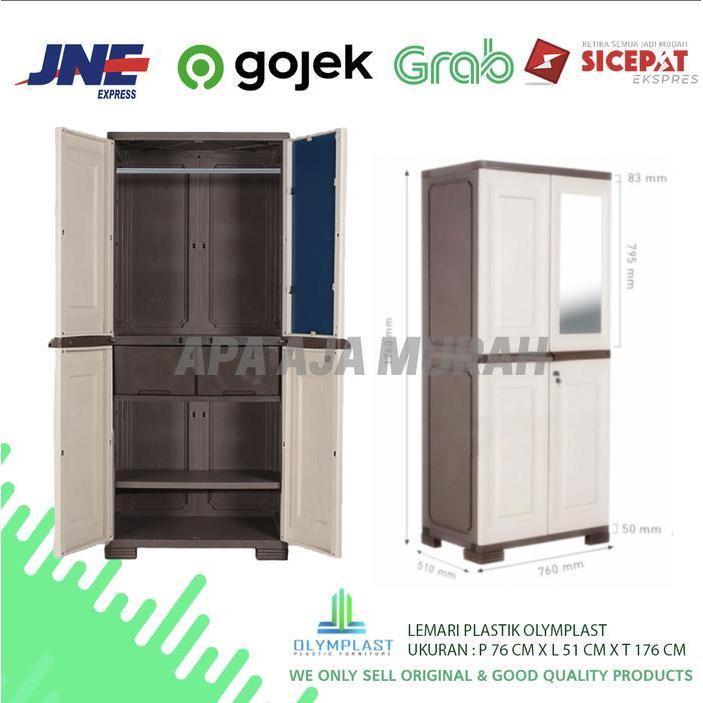 Lemari Plastik Olymplast OMC EGC Lemari Pakaian Plastik Gantung Cermin