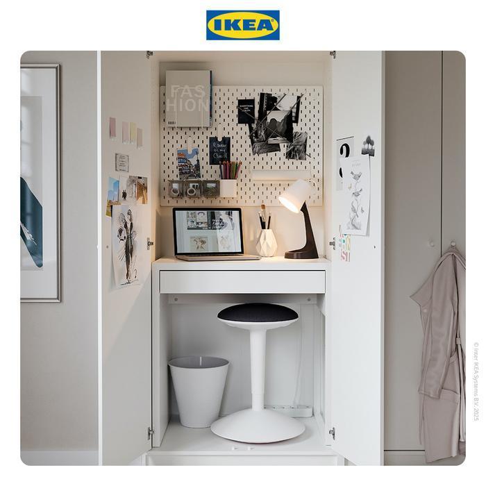IKEA MICKE Meja Kerja dengan Laci Putih 73x50 cm