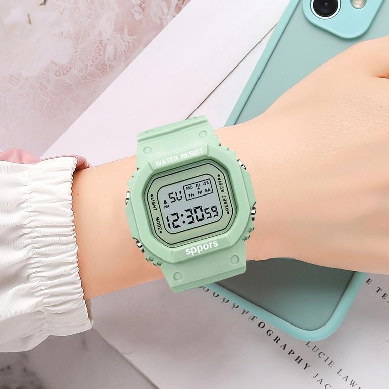 exclusive jam tangan wanita a0022 jam tangan led elektronik kotak kecil
