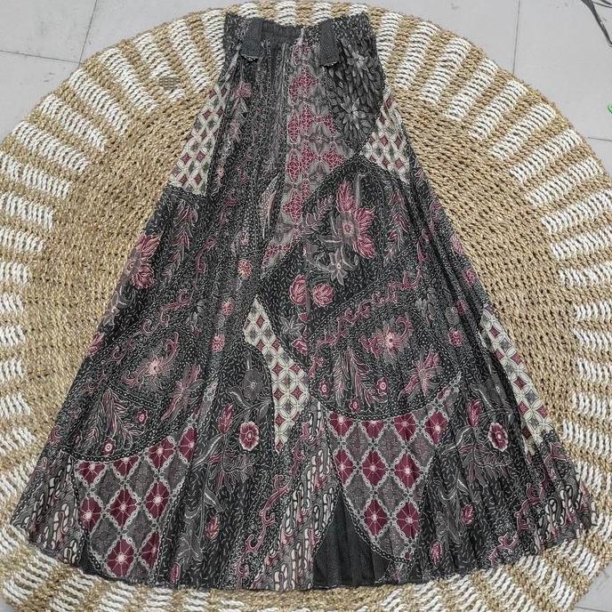 OOTD F'Roza-Rok Plisket Batik Jumbo Premium Bahan Katun Halus Tebal Tidak Menerawang Muat BB 100kg P