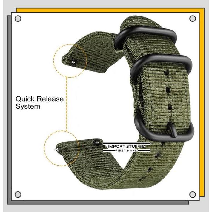 strap tali jam 18mm 24mm Universal Color kanvas Nylon Strap NATO