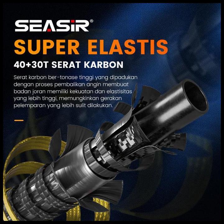 New Seasir Silent Stream Ejection Bfs 4 Sections Fihsing Rods Carbon Fiber Travel Rod Z-Type Guide R