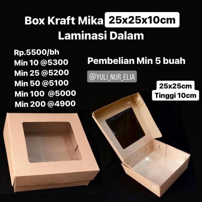Box Kraft Mika 25x25x10cm Laminasi Dalam