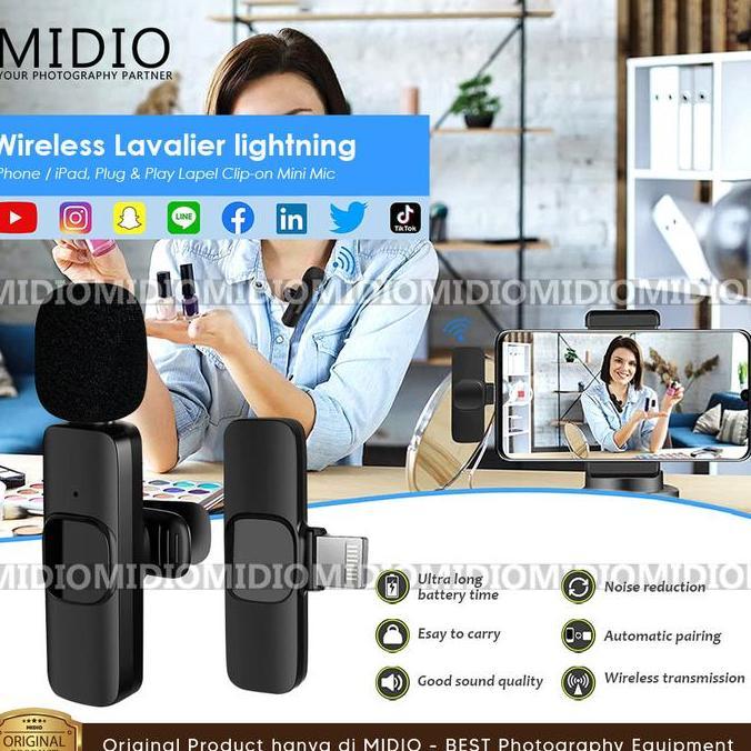 MIc Wireless Clip On Tipe M11 Mic Clip On Iphone Laphel Microphone HP